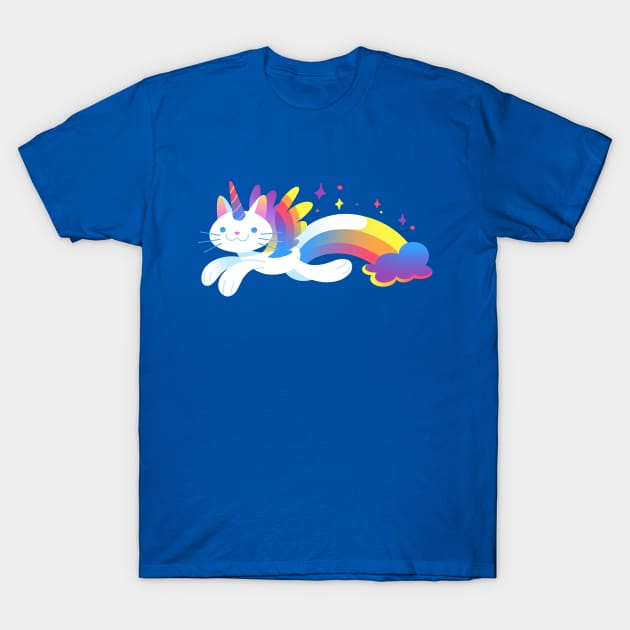 Rainbow Unicorn Kitty T-Shirt by TeeBudgie